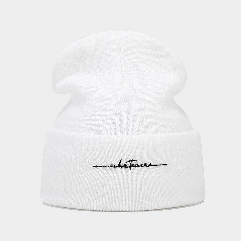 Autumn and winter new fashion trendy brand simple letter embroidery knitted hat men's outdoor warm wool hat women's personalized hat