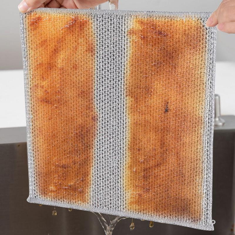 1/5/10 шт., волшебная ткань для чистки, утолщенная двусторонняя тряпка из металлической стальной проволоки, кухонная посуда, горшок, тряпки для мытья посуды, полотенце тоже чистит