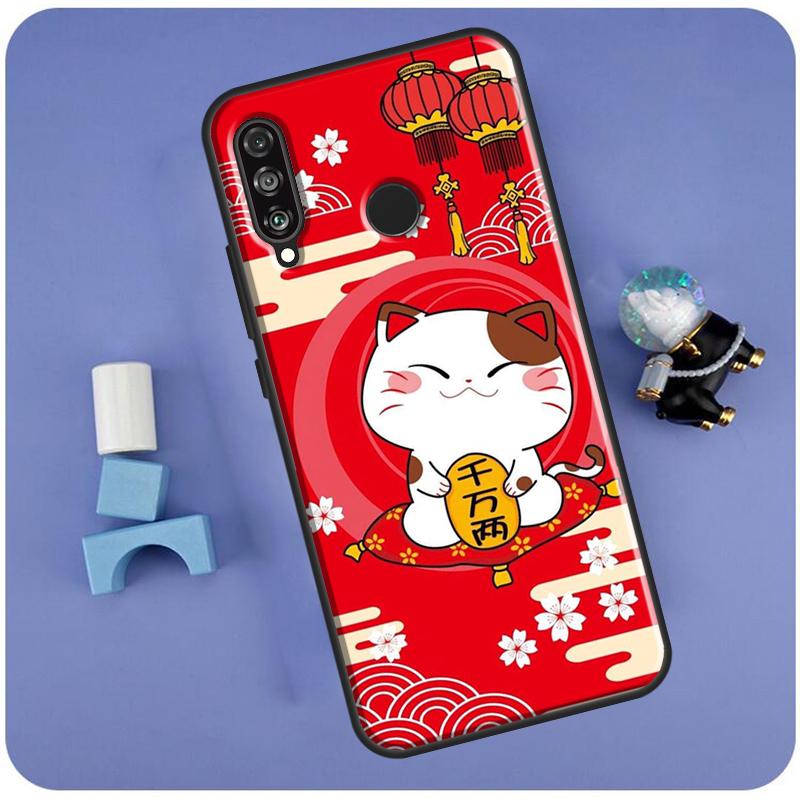 China cute lucky cat For Huawei Nova Y70 Y91 Y90 Y60 Y61 Y72 Y73 3i 7i 8i 11i 12i 9 10 SE P20 P30 P40 Lite Case