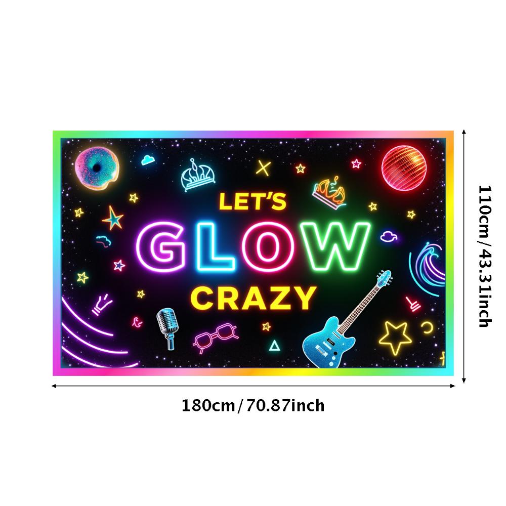 Разноцветный Баннер Звездные Узоры Баннер для Мероприятия Освещение Декор Диско-Шар Светящийся Баннер для Танцевального Мероприятия Неоновая Вечеринка Ретро