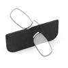 Portable Reading Glasses for Men Prescription Glasses Clip Nose with Out Temple Rectangle Metal with Case +1 1.5 2 2.5 3