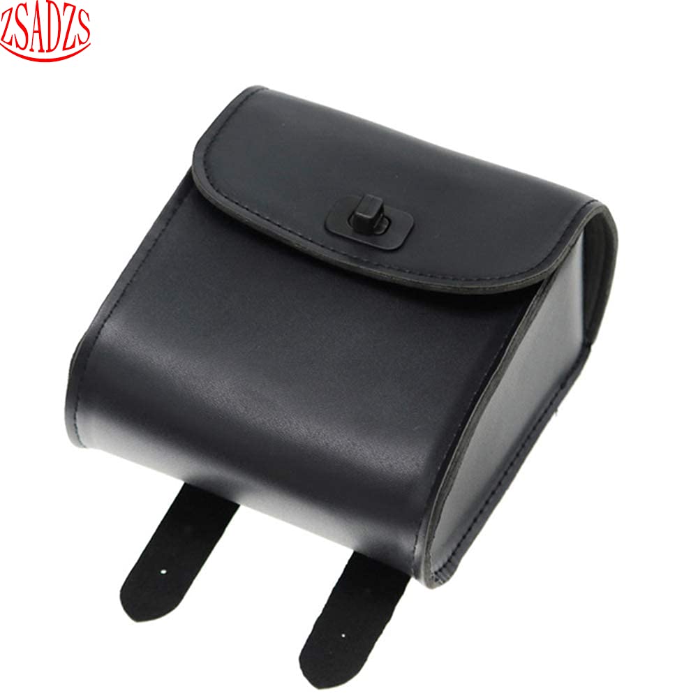 ZSADZS Motorcycle Side Bag Luxury Tool Bag Travel Touring Leather Bag Waterproof Leather (Black)