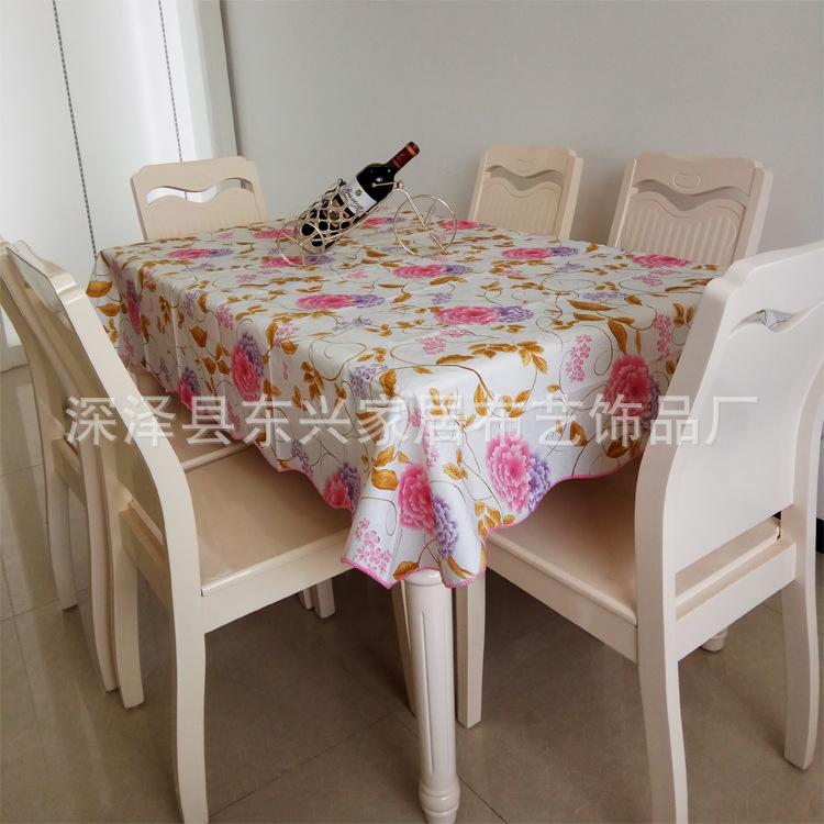 Waterproof And Oil-Proof Tablecloth Square Leave-In Tablecloth Round Peva Printed Dining Table Cloth Rectangular Coffee Table Cloth Custom