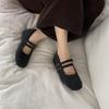 Французский маленький ароматный ветер пушистые туфли женская верхняя одежда 2025 новый осень и зима ретро круглый носок мягкая подошва бархатные Мэри Джейн хлопковые туфли