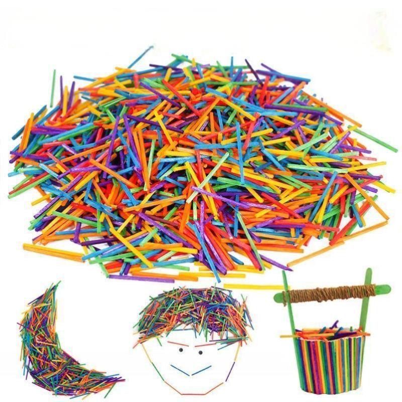 1000Pcs Mini Birch Wood Sticks Smooth Unfinished Wooden Rods for DIY Model Making Art Class Supply for Students