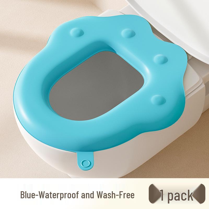 Водонепроницаемая мультяшная подушка для сиденья унитаза - Универсальная, Моющаяся, Милая, Клейкая накладка на все сезоны