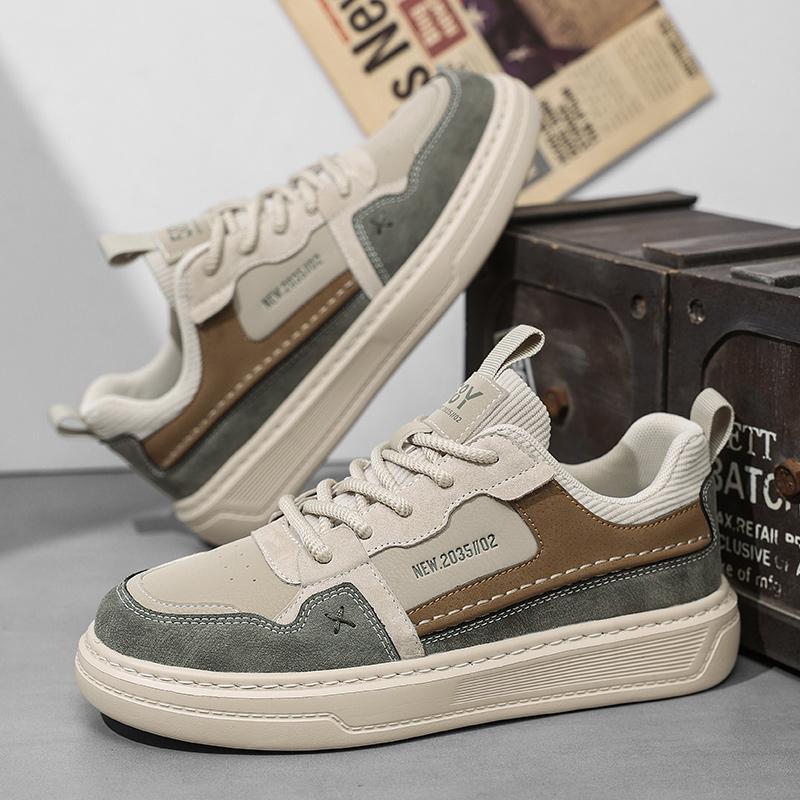 Lightweight Men Sneakers Genuine Leather Shoes Fashion Breathable Retro Training Shoes Athletics Sport Casual Shoes Student