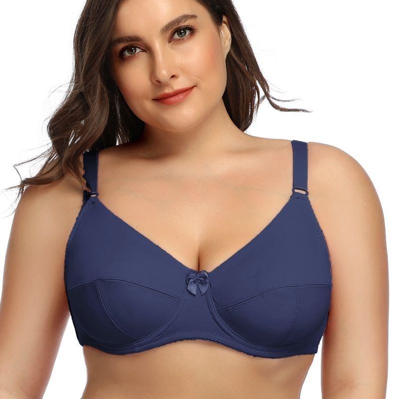Beauwear Plus Size 36-52 Big Cup D E F Cup Unlined Bra Women Basic Underwear Full Coverage Underwire Supportive Bh