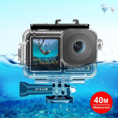 Для DJI Osmo Action 3 PULUZ 40 м подводный водонепроницаемый корпус чехол для дайвинга с холодной обувью и пряжкой, базовое крепление и винт