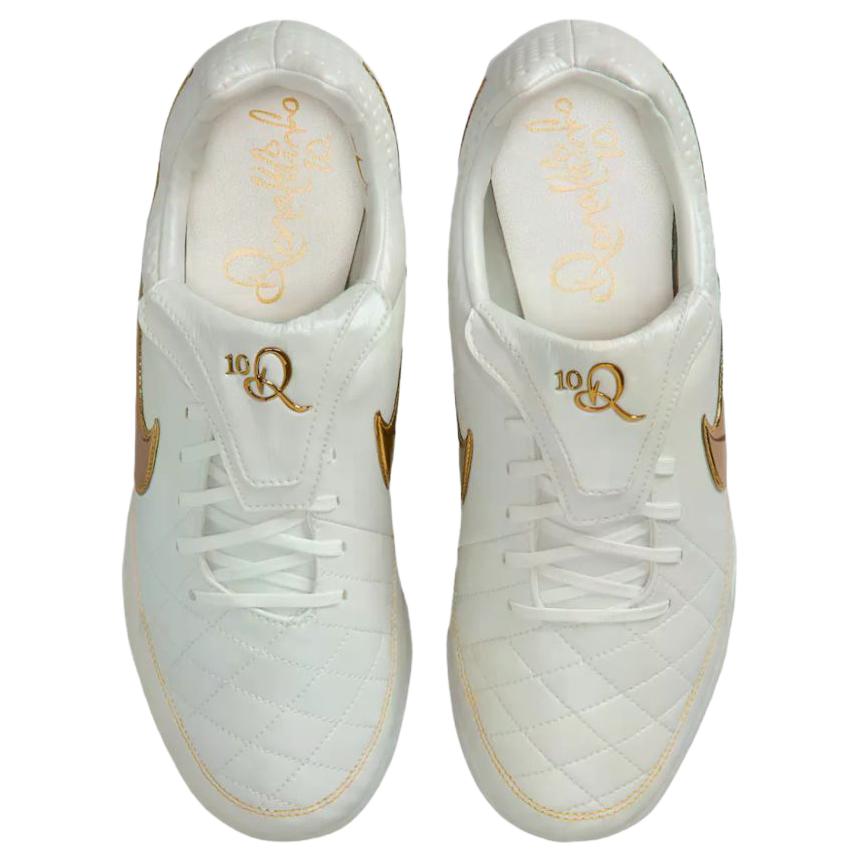 Роналдиньо x Nike Tiempo Legend Touch of Gold Унисекс Кроссовки Белый Саммит-Белый Металлик-Золотой IF4389-100