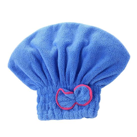 Hair Drying Hat with Elastic Band Super Absorbent Quickly Dry Thickened Less Frizz Bow Decor Hair-drying Cap Drying Head Wrap