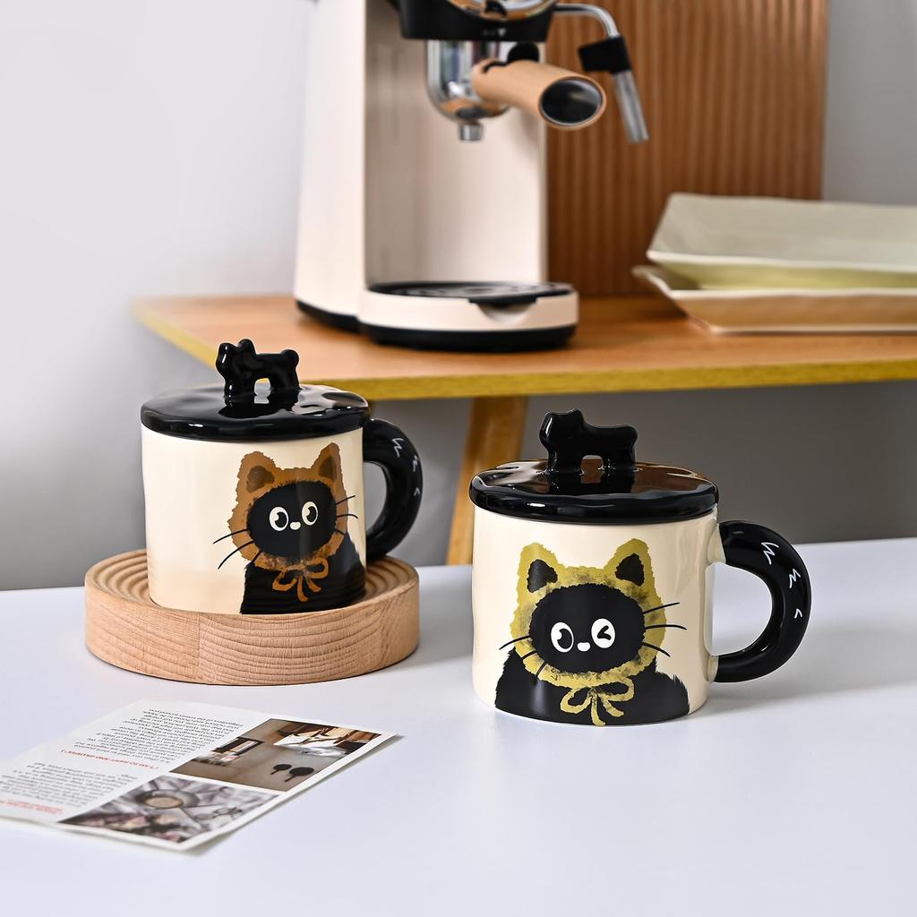 Новая керамическая кружка для кофе объемом 370 мл с изображением кошек, сувенир, подарочная посуда для питья, чашка для офиса и дома