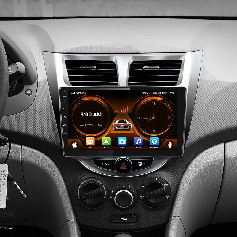 JIUYIN Android 13 Carplay автомобильное радио для Hyundai Solaris Verna Accent 1 2010 - 2016 мультимедийный проигрыватель 2Din GPS DVD головное устройство