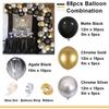 Kit Arche Ballon, Kit Arche Guirlande Ballons Noir Or et Argent pour Hommes Femmes Fête d'Anniversaire Mariage Halloween, Gats[140]