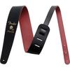 Fender Japanese Leather Strap Ken Signature Strap, Black/Red