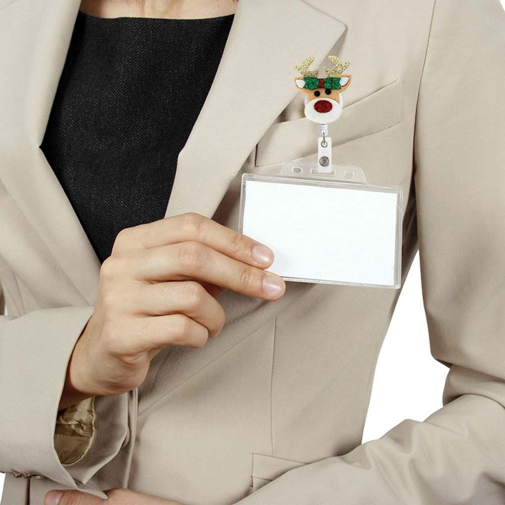 Worker Nurse Belt Clips ID Card Chain Clip Christmas Badge Holder Retractable Badge Reel Clip