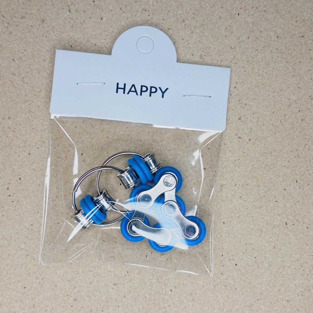 Набор fidget-игрушек из велосипедной цепи - Шесть роликовых цепей и Ключевая флиппи-цепочка Новинка Игрушки для снятия стресса для снятия напряжения Аутизм СДВГ СДВ