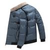 Men's Business Warm Short Lapel Cotton Coat Autumn and Winter New Fashion Casual Simple Fur Collar Coat