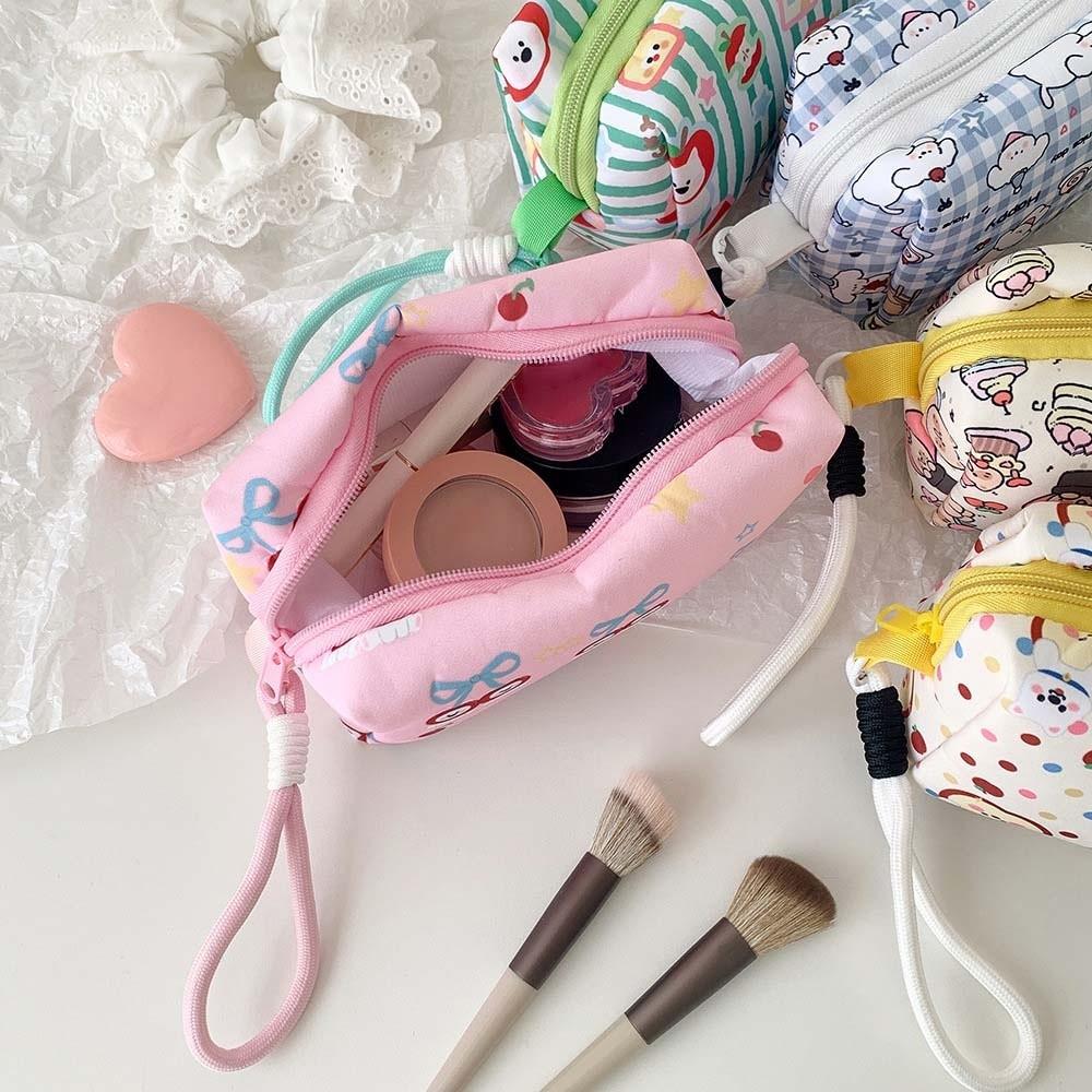 Pen Bag Cloth Cartoon Stationery Bag Puppy Cat Bear Print Pencil Pouch Office