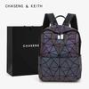 Женский модный рюкзак Geometry Luminous Backpack 2023 года — складная сумка в японском стиле с ромбами