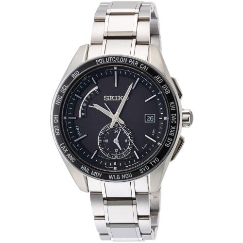 Seiko Watch BRIGHTZ Solar-Powered Wristwatch with Radio-Controlled Sapphire Crystal and Super Clear Coating, SAGA167, Silver