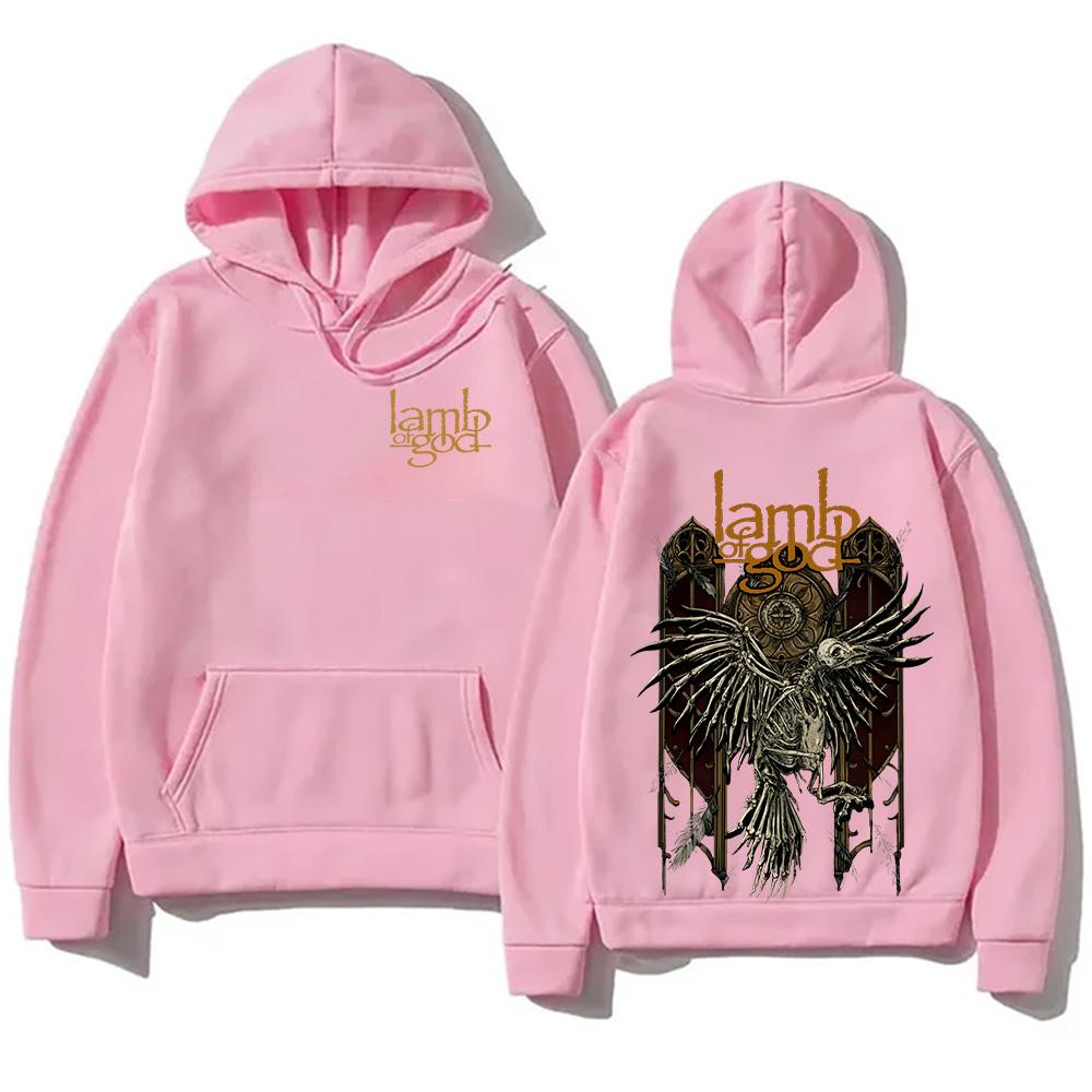 Футболка с капюшоном Lamb of God Heavy Mental Band Мужская ретро-одежда Обложки альбомов Lamb of God Графические толстовки Пуловер Harajuku