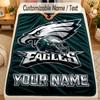 Flannel BlanketPhiladelphia Eagles Custom Name Text Personalized Soft Warm Throw Blanket Home Decor Gift
