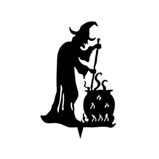 1/3 шт. Хэллоуин Ведьма Декоративный Садовый Колышек Погодоустойчивый Металлический Уличный Патио Двор Газон Жуткий Силуэт Ведьмы Знак Колышек Украшение