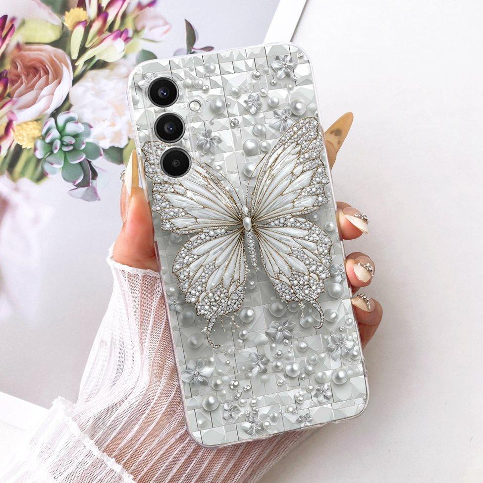 Clear For Samsung A34 5G Case A346B Cute Fashion Butterfly Funny Painted Soft Casing For Samsung Galaxy A34 5G A346M A346E Cover