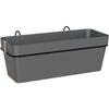 ARTEVASI Balcony Kit CAPRI Planter RE 50cm Anthracite - 50.2 X 28.5 X H20 Cm - 1.45L