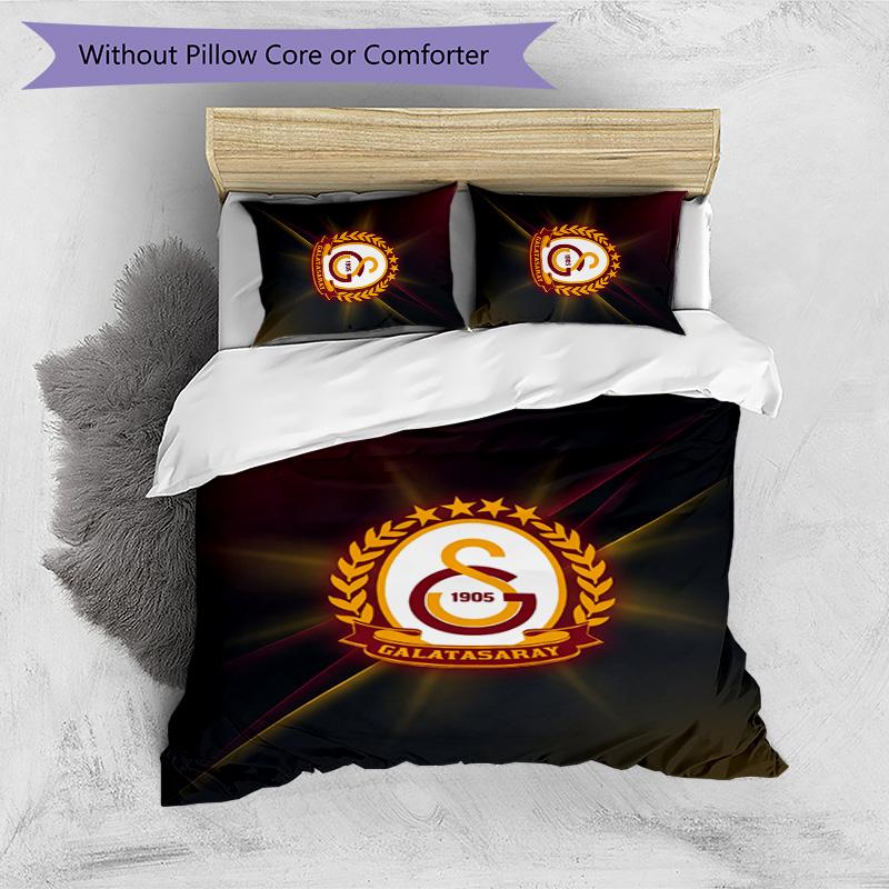 Galatasaray FC Printed 3PCS Bedding Set Breathable Duvet Cover with Pillowcases Decorative Bed Linen for Bedroom Home