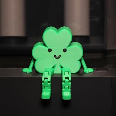 Мультяшная Мини-Статуэтка Клевера Благословение Милые 3D Печатные Фигурки Пластиковый Шарм Клевера Декор День Святого Патрика