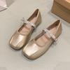 Одно слово со стразами на плоской подошве туфли Мэри Джейн женские новые квадратный носок мелкий вырез мягкая подошва одинарные туфли