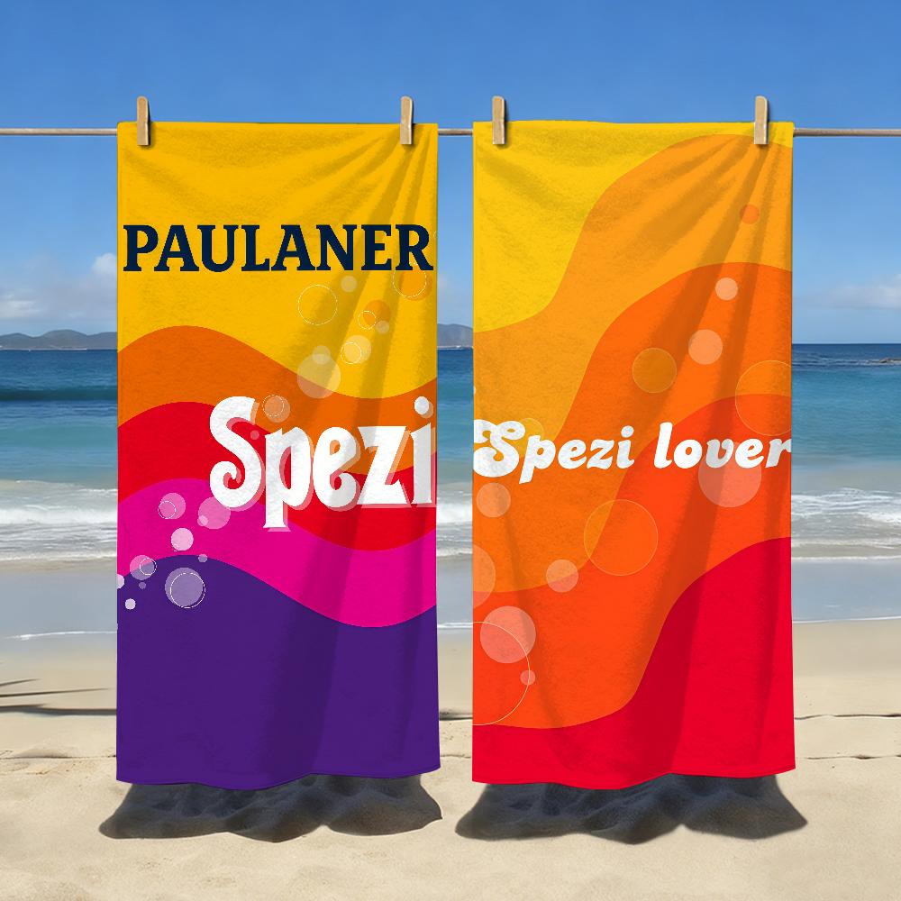 Модное полотенце с логотипом P-Paulaner S-Spezi-S Спортивное Быстросохнущее Туристическое Снаряжение для Кемпинга Песозащитное Мягкое Легкое Большое Пляжное Полотенце