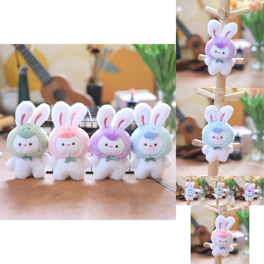 Adorable Plush Bunny Keychain Cute Rabbit Bag Charm Soft Stuffed Animal Doll