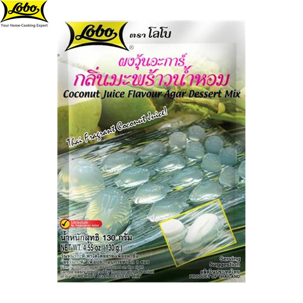 Lobo Десертная смесь агара со вкусом кокосового сока, без добавления консервантов/ на 4-6 порций, Тайские десерты, 130 г