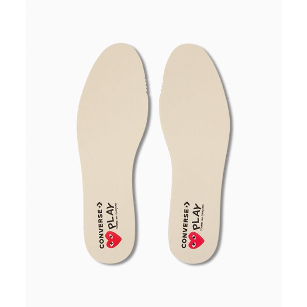 Мужские кроссовки Comme des Garçons Play x Converse Chuck 70 High Молочные 2023 Унисекс Кеды Кремово-белые Красный High-Risk-Red A08792C
