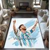 Lionel Messi Printed Crystal Velvet Rug Non‑Slip Crystal Velvet Carpet For Sofa Bedroom Indoor Home Decoration