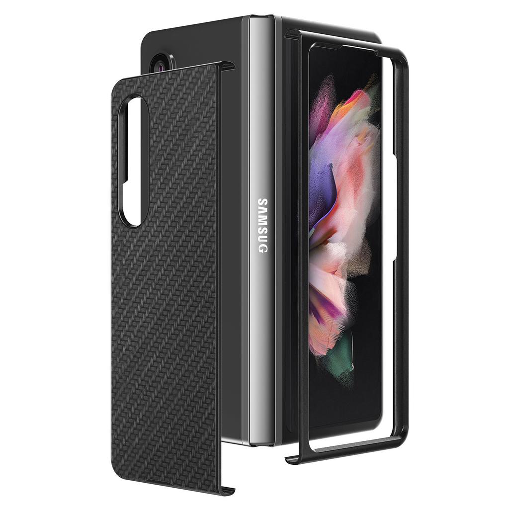 Применимо к чехлу для мобильного телефона Samsung Galaxy Z Fold1, складной экран W11, всесторонний чехол с узором из углеродного волокна, защитный чехол Z fold1