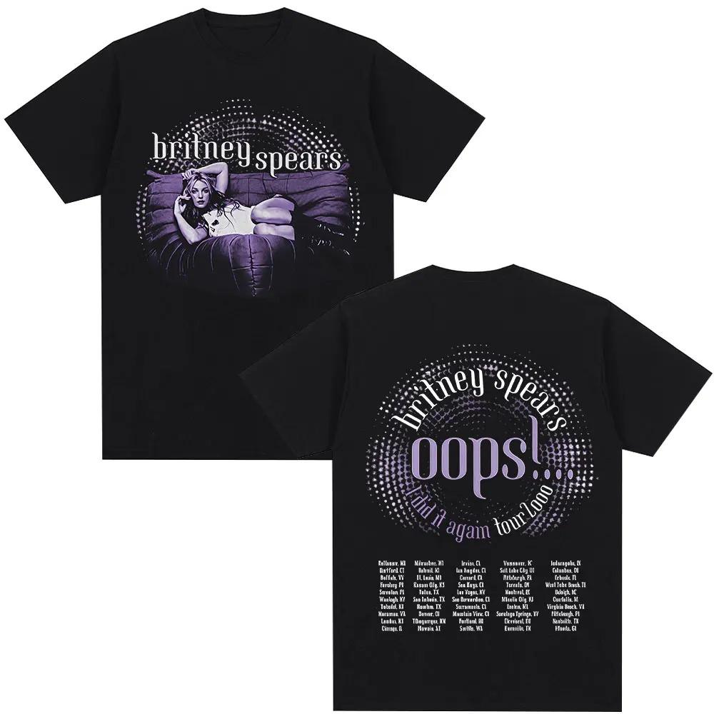 2026 Summer Britney Spears Metal Rock Graphic Tshirt Men Women Fashion Hip Hop T Shirts Vintage Short Sleeve Tee Oversized Y2k