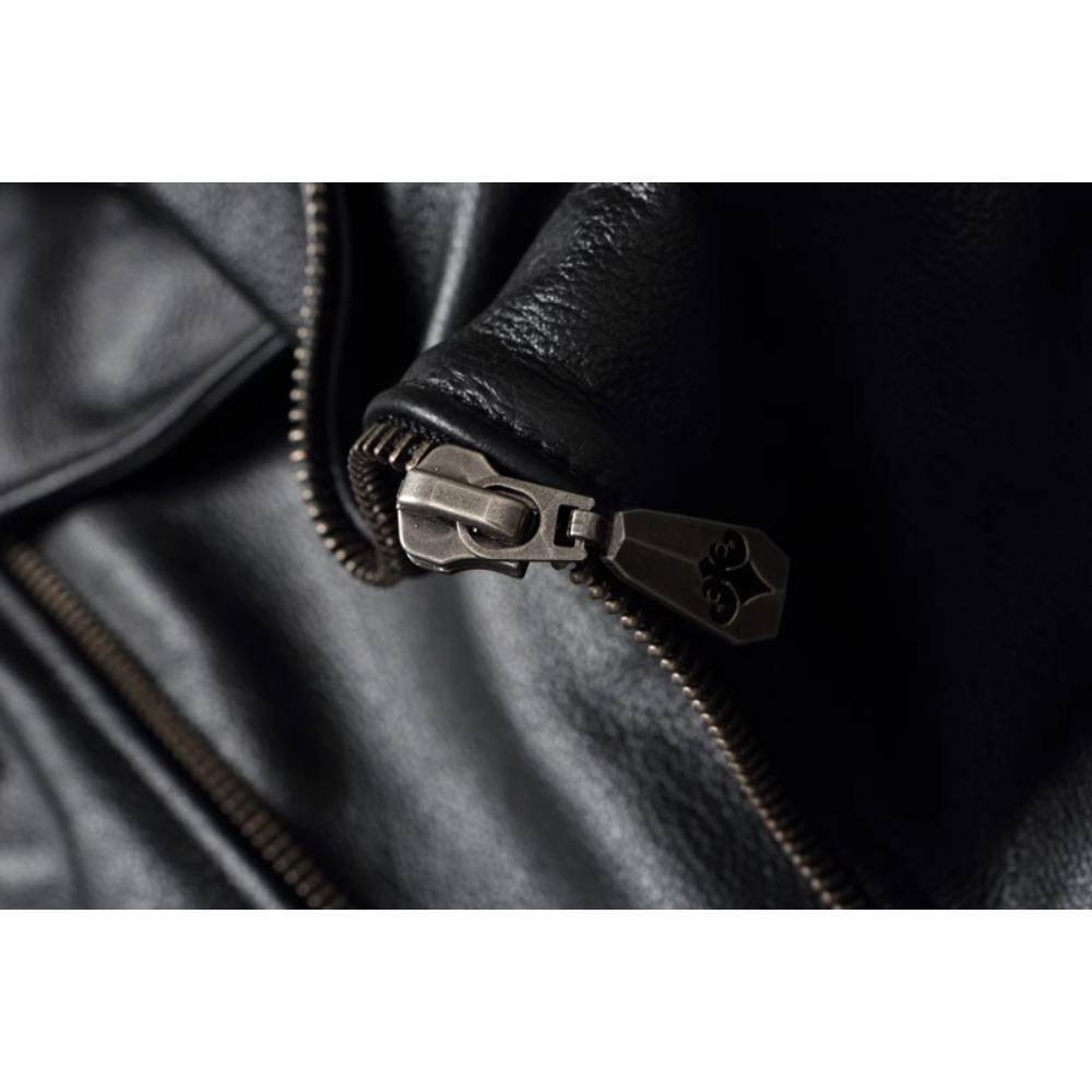 Chinese Size Real Cowhide Coat Genuine Leather Clothes Men's Motorcycle Skull Motorcycle Riding Jacket Autumn