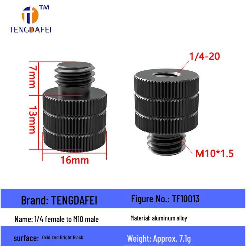 Reversible 1/4" Male To 3/8" Female Adapter for Camera Tripod Ball Head with M4-M8 Conversion Screws