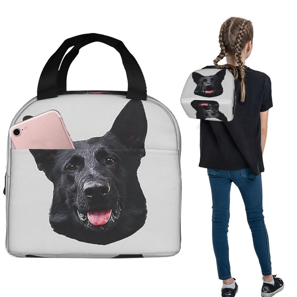 Black German Shepherd Dog Stunning Insulated Lunch Bag for Women Children Leakproof Food Boxes Thermal Lunch Box Tote