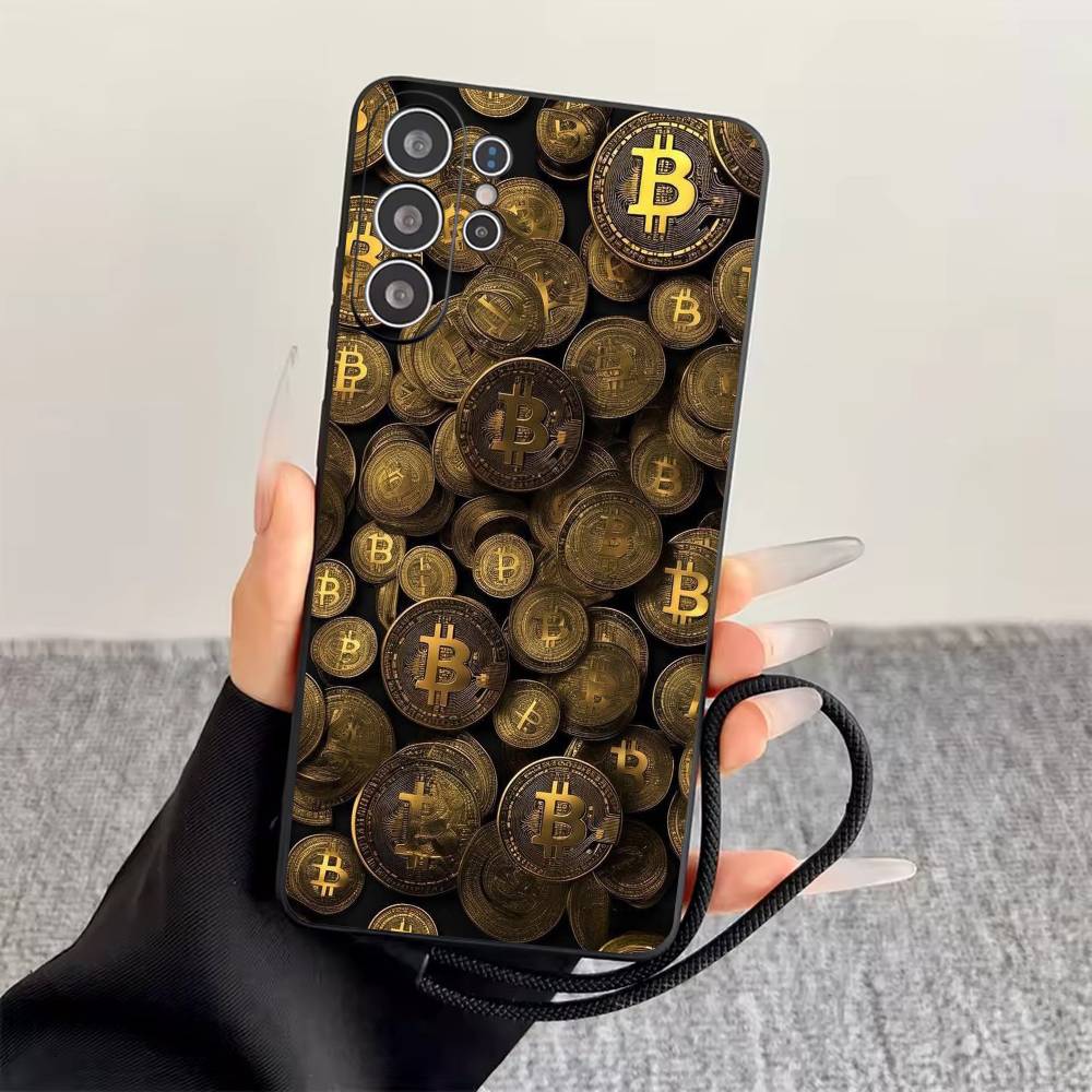 Bitcoin Phone Case For Samsung S25,S24,S21,S22,S23,S30,Ultra,S20,Plus,Fe,Lite,Note,10,Black Cover