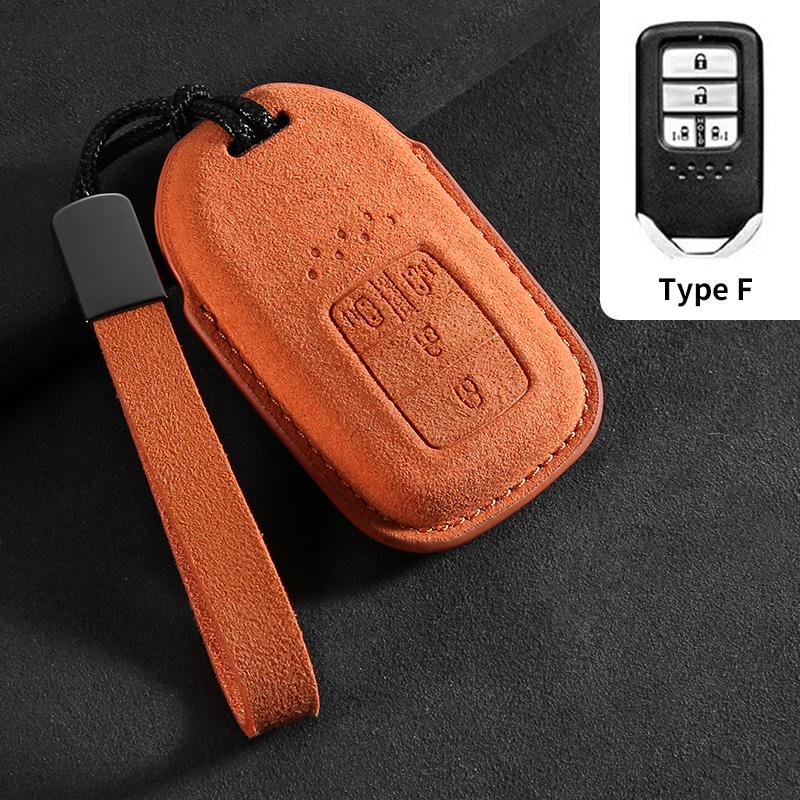 Interior Mouldings Car Remote Key Case Cover For Honda HRV XRV URV Vezel City Civic Jazz BRV BR-V Accord  4 Buttons Suede Keycha