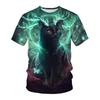 Summer Men's T-shirt 3D Animal Print Tees Lazy Cat Pattern Loose Round Neck Short Sleeve Tops Men