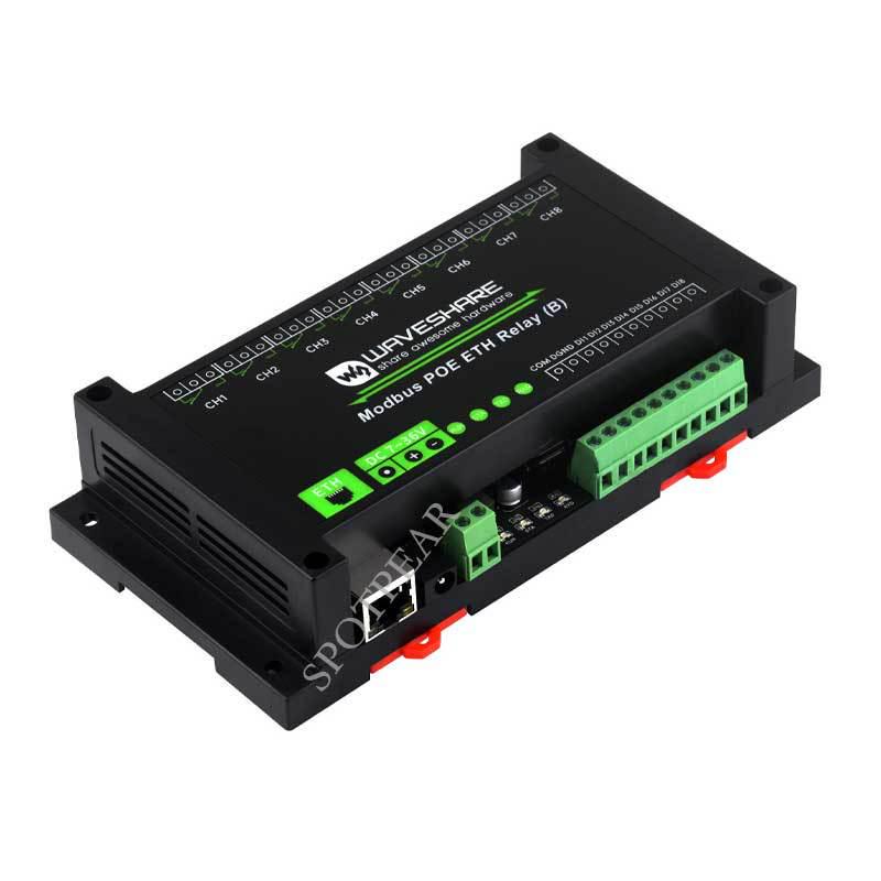 Industrial Ethernet Relay: 8-Way PoE Power Supply, Modbus RTU/TCP IoT Module