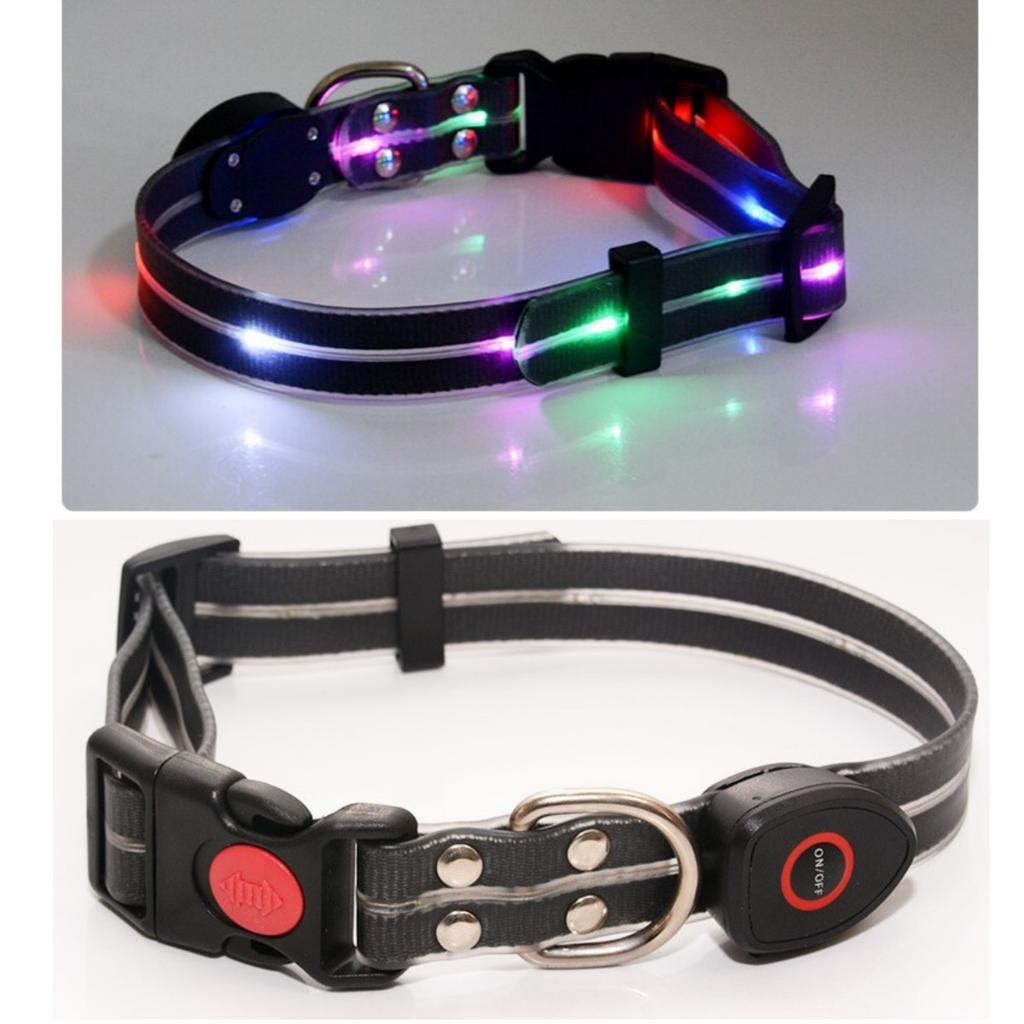 New Adjustable Led Glowing Pet Dog Collar PVC Waterproof Anti Dirty Easy To Clean for Big Small Dogs Puppy Cat Luminous Collar