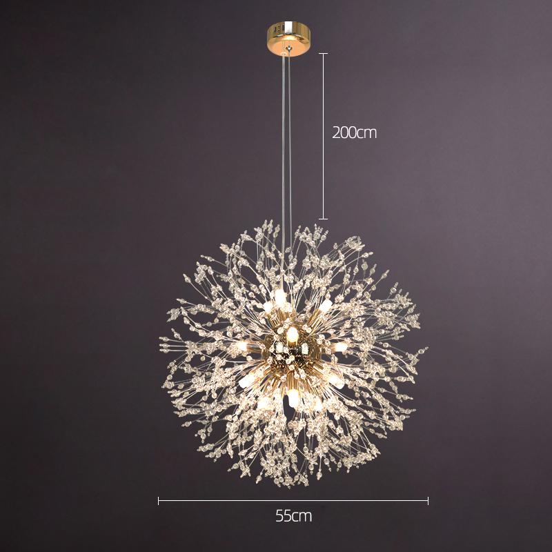 New Modern Crystal Dandelion Chandelier Lighting Pendant Light for Living Room Dining Home Decoration Led Ceiling Hanging Lamp