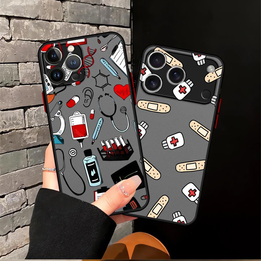 Крутой медицинский кейс для медсестры для iPhone 17 Pro Max 15 Air XS XR 13 Mini 16 Plus 14 11 12 7 8 SE Чехол Задняя крышка телефона
